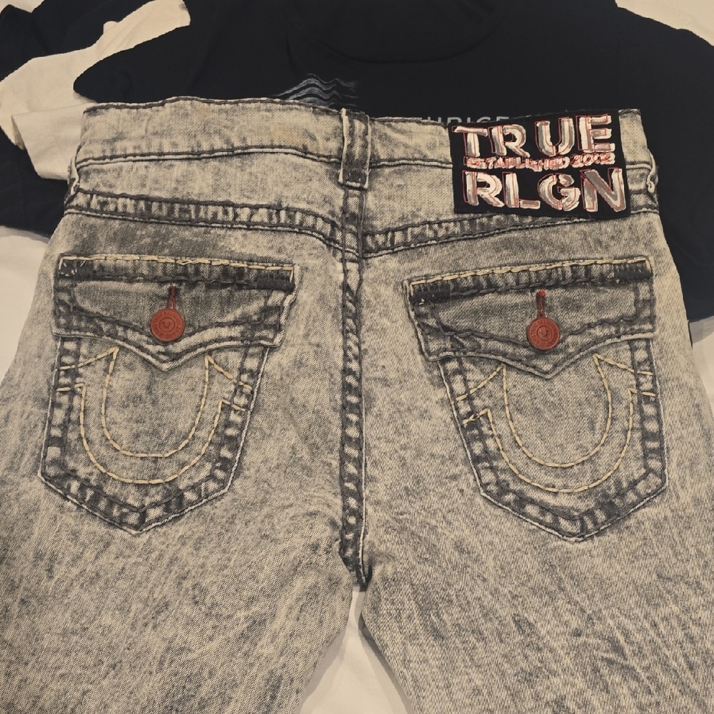 True Religion Gray Ricky Jeans
